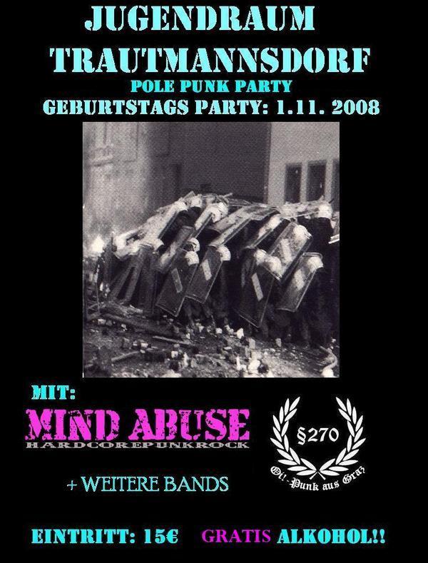 01.11.2008 Gemeindezentrum Pole Punk Party Flyer