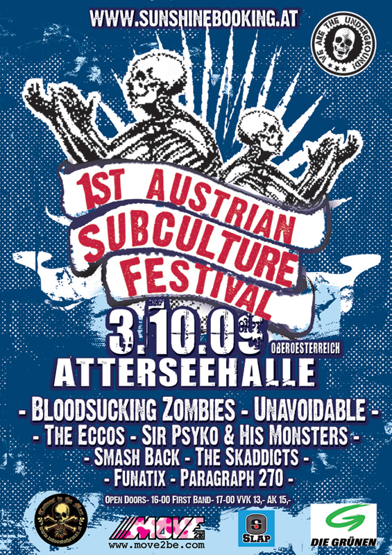 03.10.2009 Atterseehalle 1st Austrian Sub Culture Festival Flyer